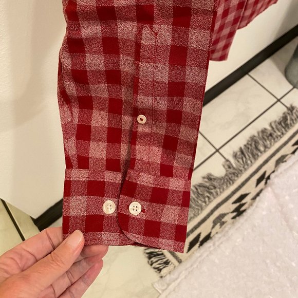 SOLD***Original Penguin Men's Red Gingham Long Sleeve Button Down Shirt - M - Picture 7 of 12